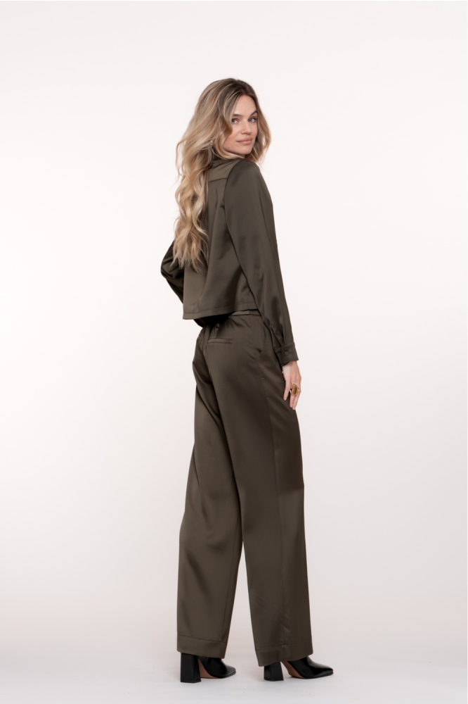 SATIN LOOK PANTALON 51612 21 Moss Green